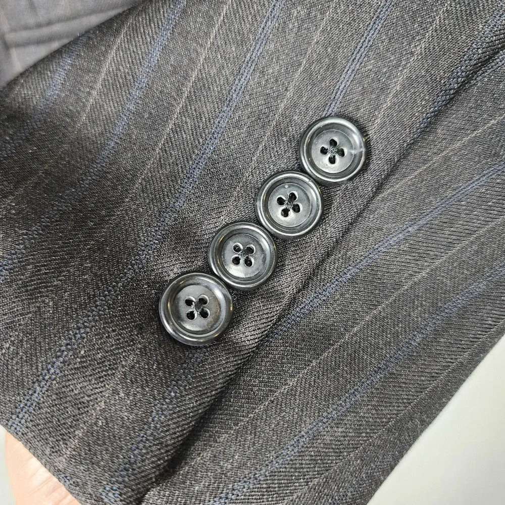 Jos. A. Bank Pinstripe Suit Jacket Blazer Mens 41R Charcoal Gray Business Casual